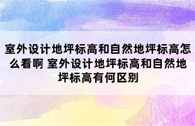 室外设计地坪标高和自然地坪标高怎么看啊 室外设计地坪标高和自然地坪标高有何区别